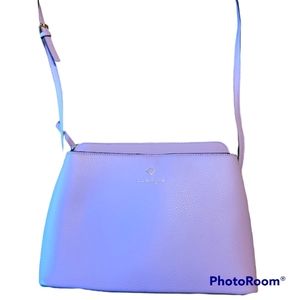 Nanette Lepore, purse, Light purple, floral inside, Long shoulder strap, 10 in